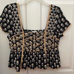 American Eagle Tribal Print Peplum Top NWOT